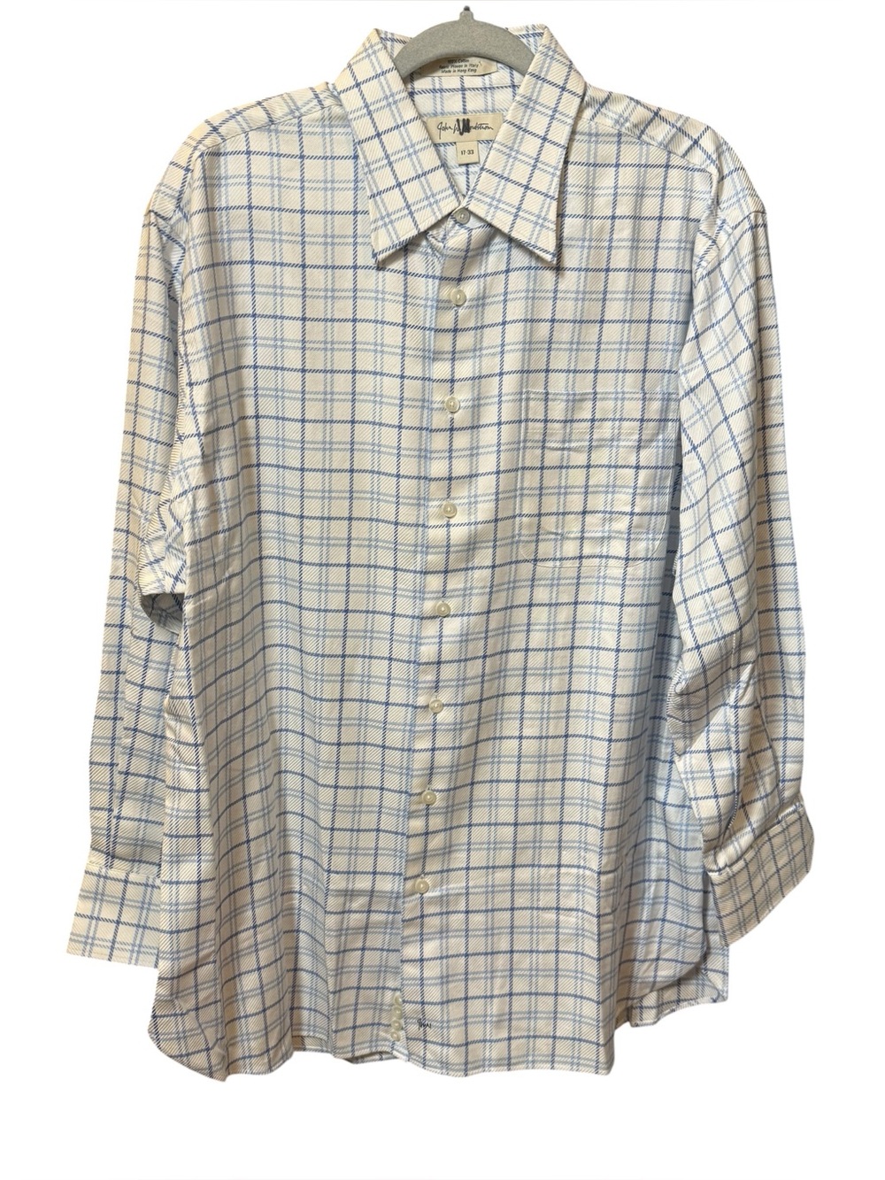 John W. Nordstrom Vintage Plaid Cotton Dress Shirt 17-33 - Picture 2 of 9